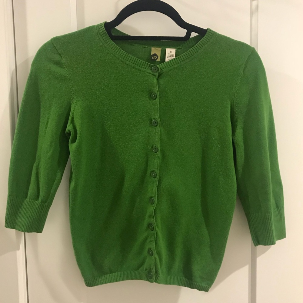 Nordstrom BP 3/4 sleeve Kelly green Cardigan